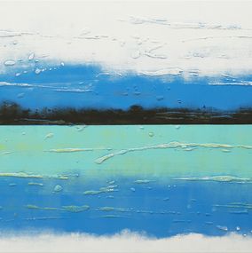 Painting, Blue Lined Landscape (1), Ronald Hunter