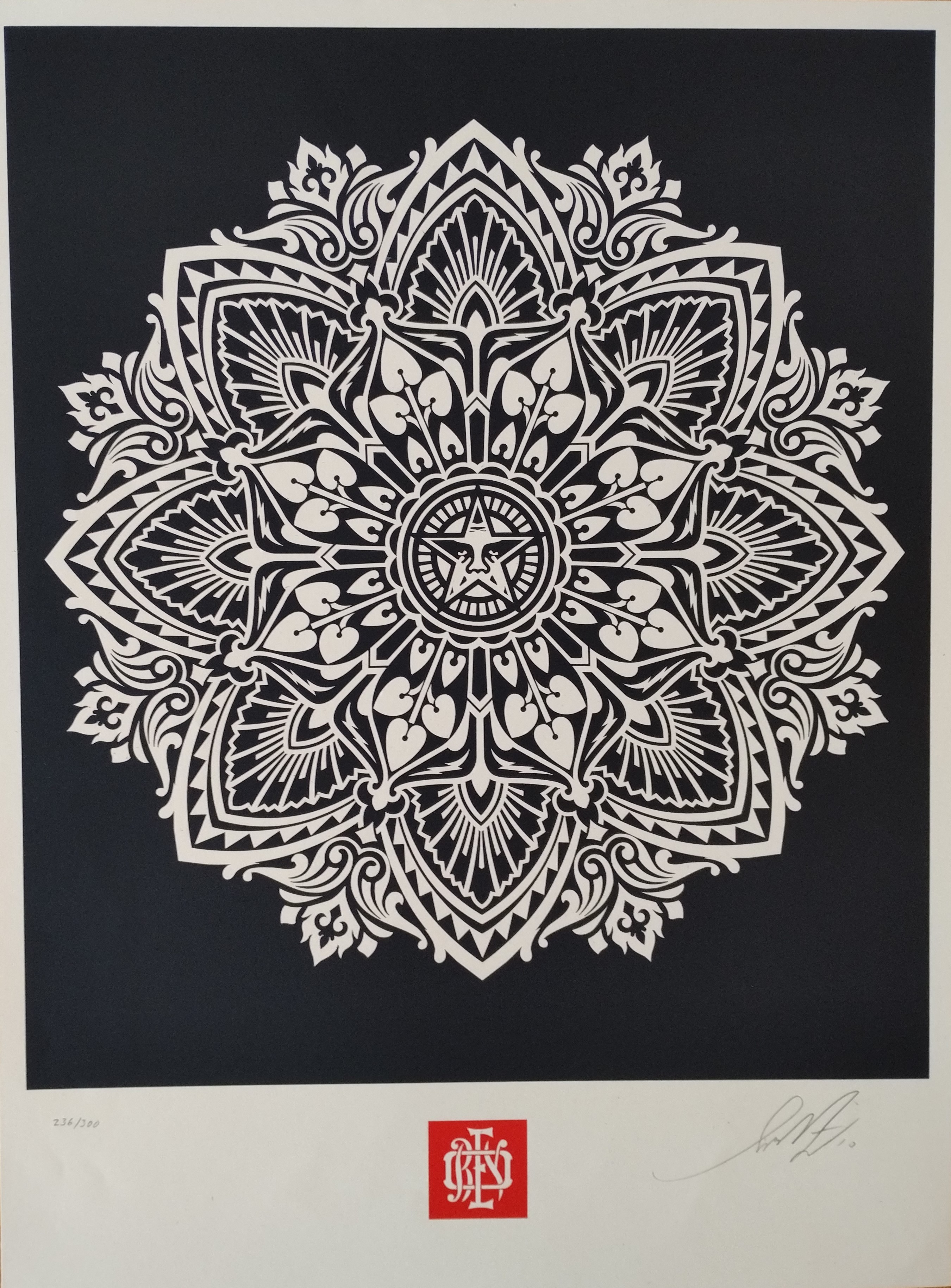 Shepard Fairey (Obey), Mandala Ornament Black Shepard Fairey (Obey), Mandala Ornament Black