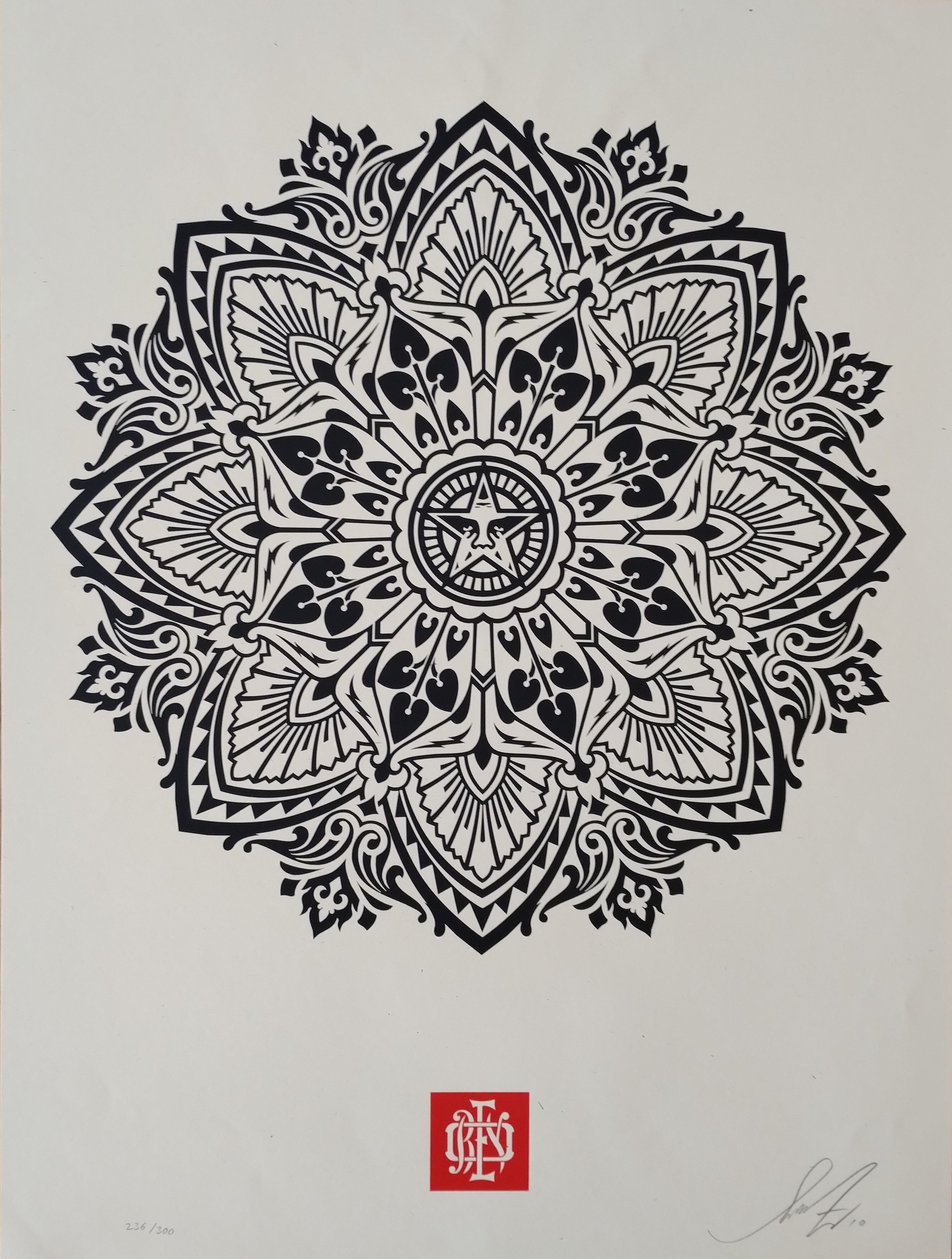 Shepard Fairey (Obey), Mandala Ornament White Shepard Fairey (Obey), Mandala Ornament White