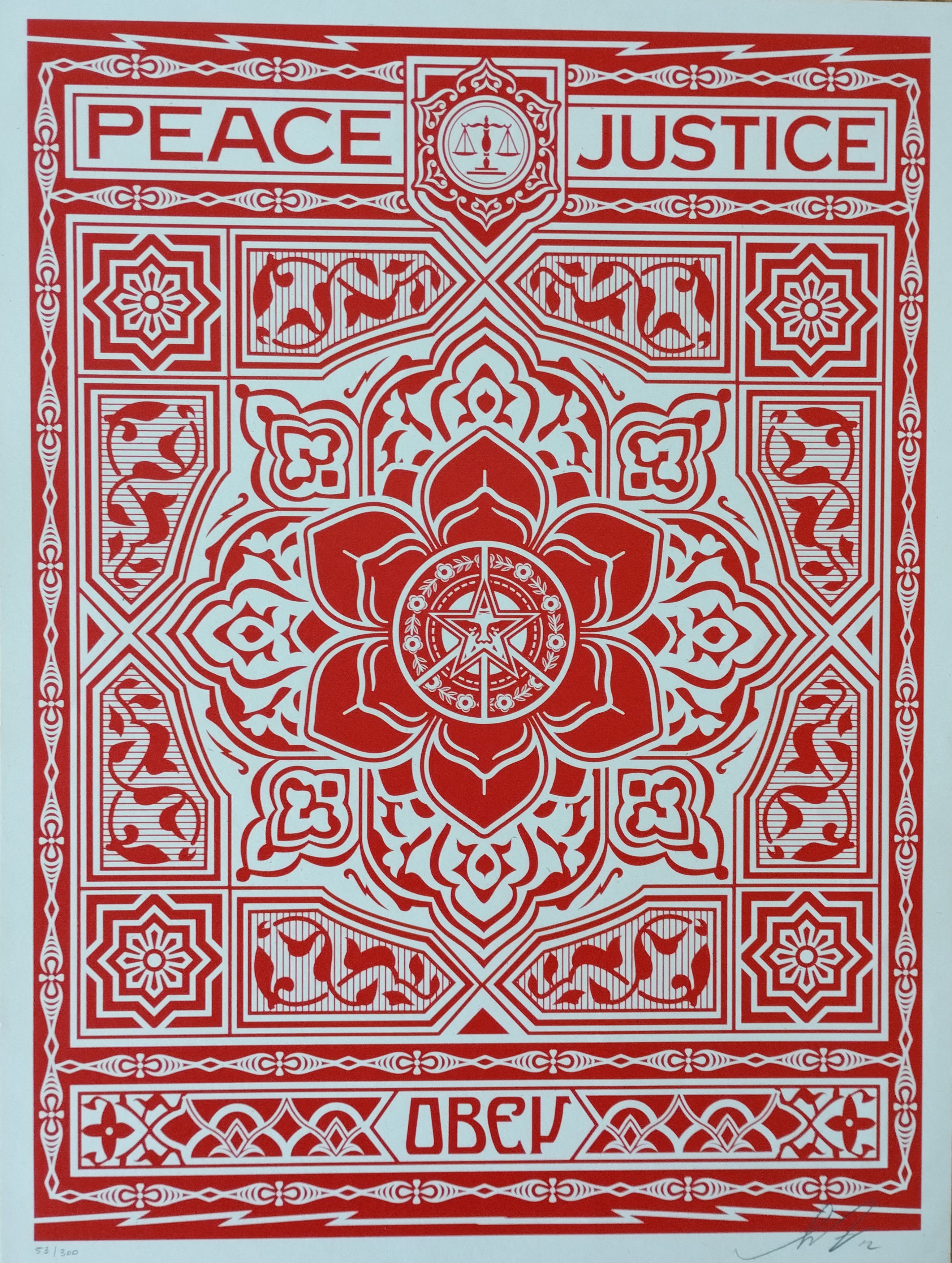 Shepard Fairey (Obey), Obey Peace and Justice Ornament Red Shepard Fairey (Obey), Obey Peace and Justice Ornament Red
