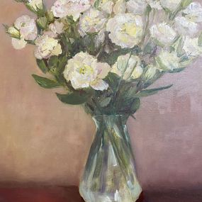 Painting, Bouquet de Lisenthius, Magali Palatan