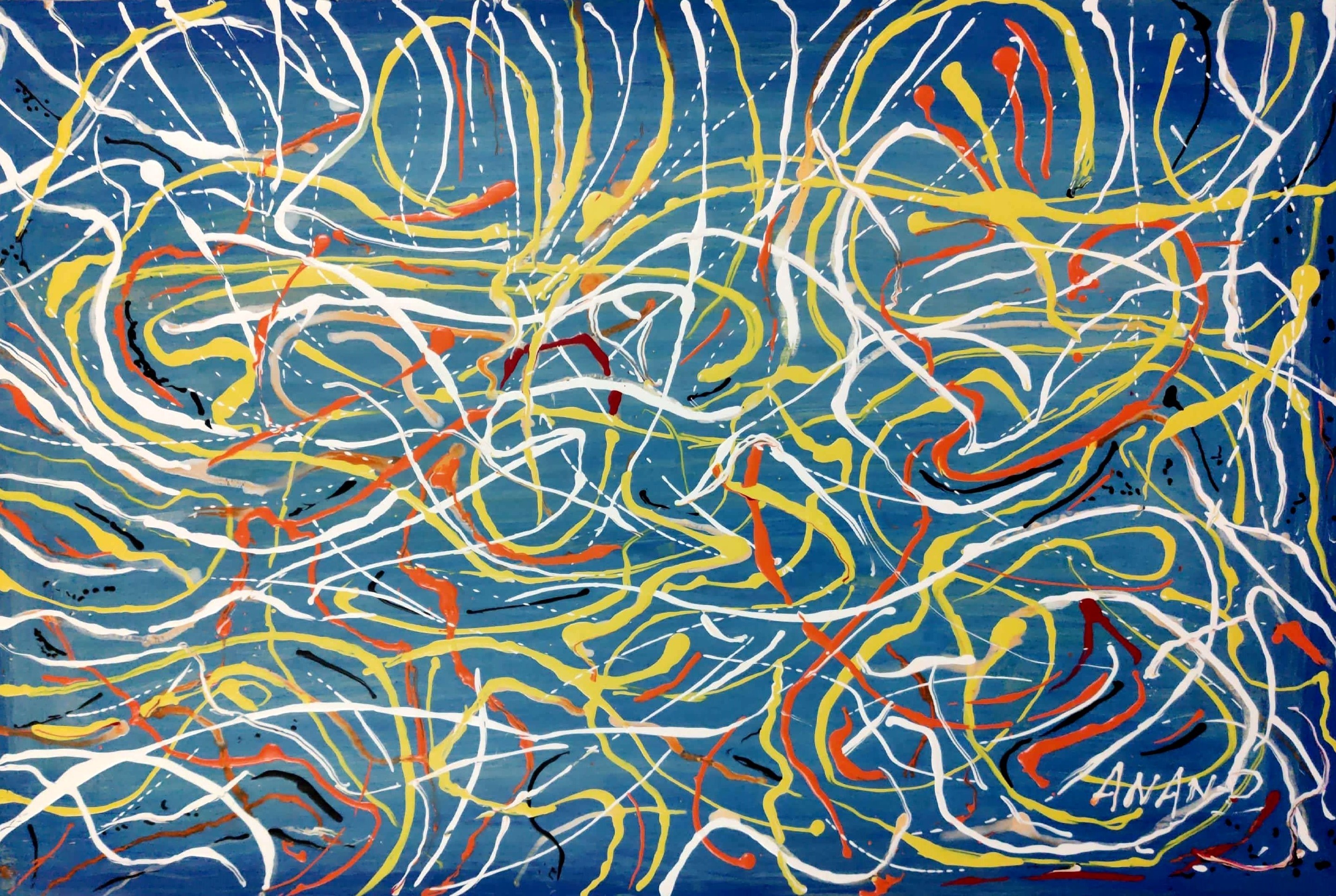 Anand Manchiraju, Abstract action painting-4 Anand Manchiraju, Abstract action painting-4