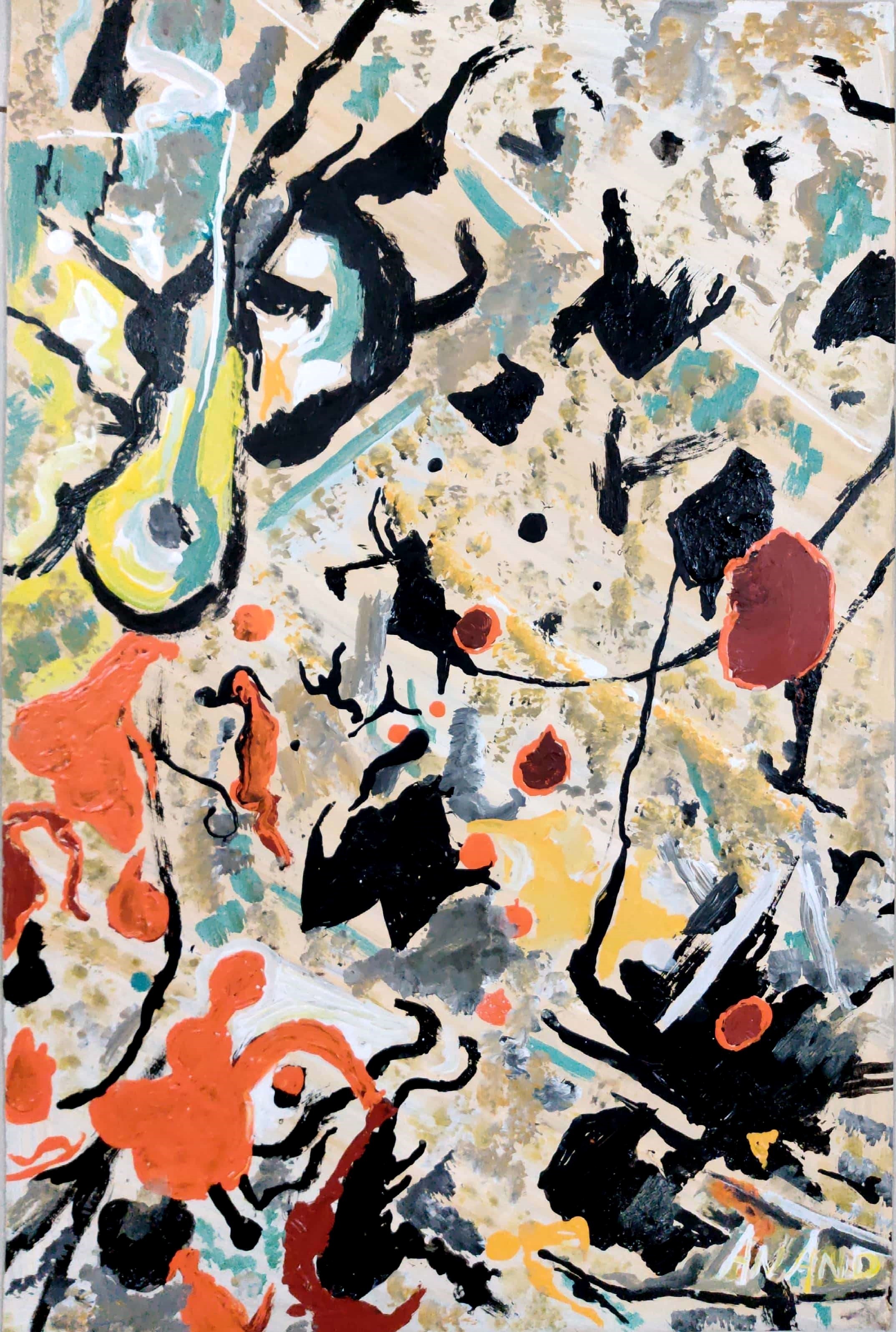 Anand Manchiraju, Abstract action painting-5 Anand Manchiraju, Abstract action painting-5