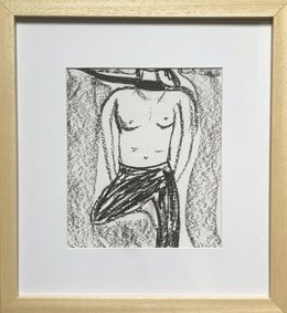 Fine Art Drawings, Woman's figure with skinny scarf, Nestan Mikeladze