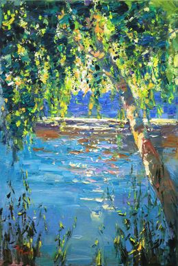 Peinture, Morning rays by the river, Serhii Cherniakovskyi