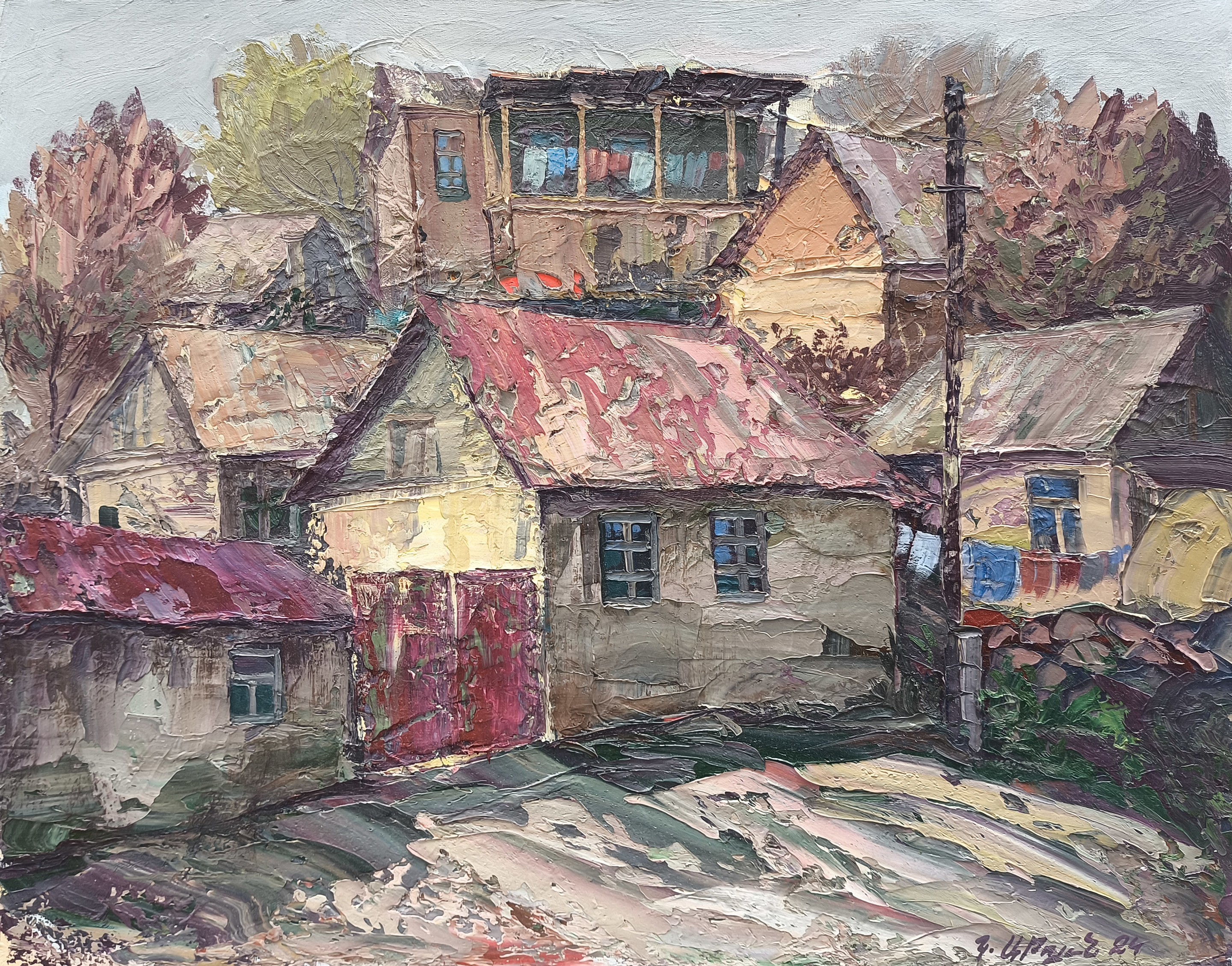 Kamo Atoyan, Rustic Village Scene Kamo Atoyan, Rustic Village Scene
