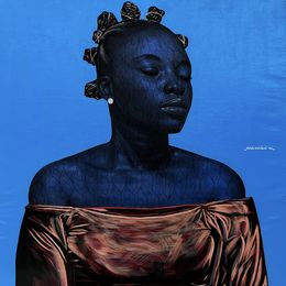 Peinture, Seek Within - 21st Century, Contemporary, Figurative Portrait, Introspection, Taiwo Odejinmi