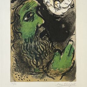 Print, Job praying, Marc Chagall