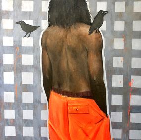 Pintura, Life as a Means To Knowledge - 21st Century, Contemporary, Figurative, Man, Bird, Akinboye Akinola Peter