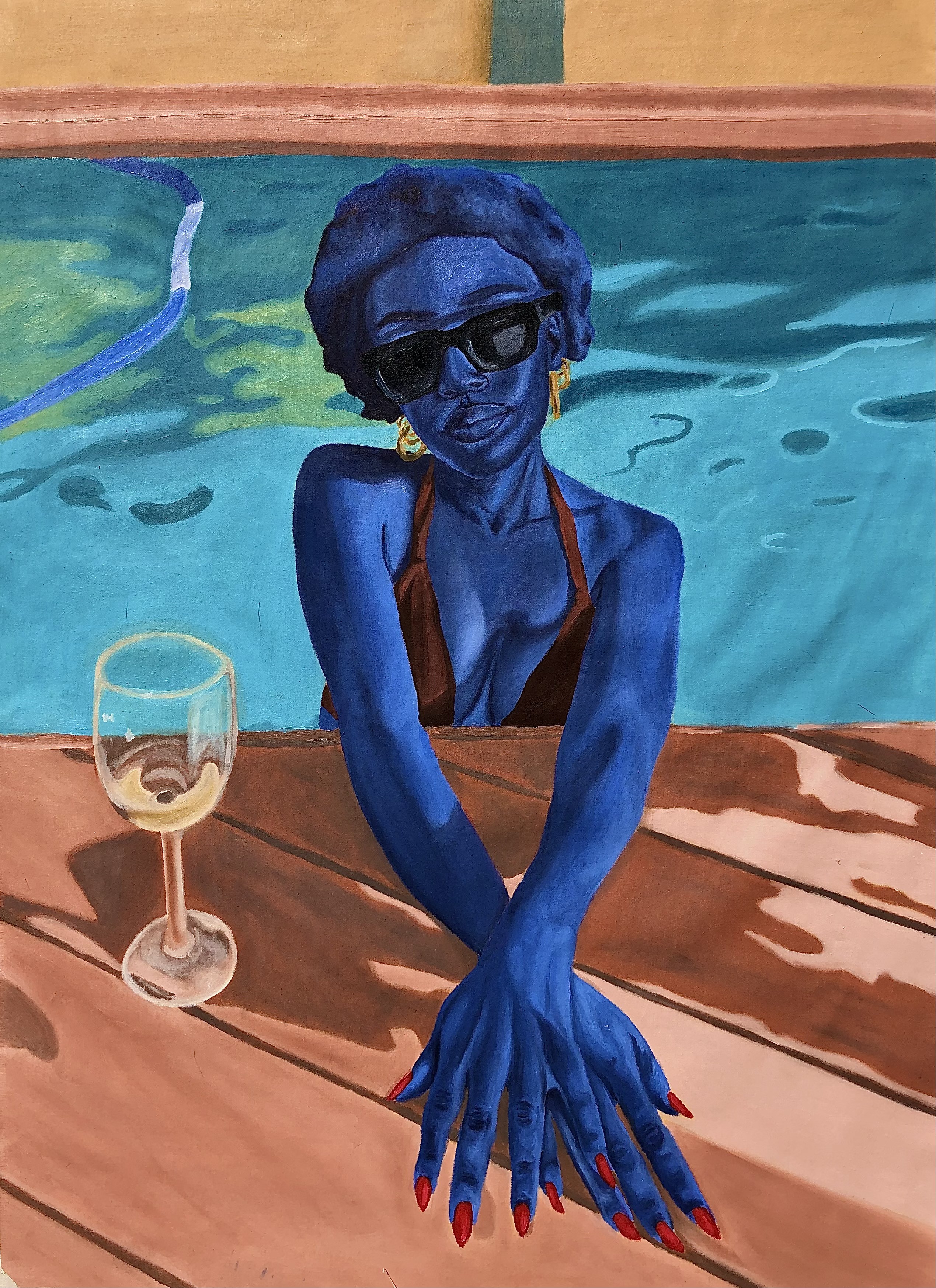 Jason Langa, Summer is Back - 21st Century, Contemporary, Figurative Portrait, Women Chilling Jason Langa, Summer is Back - 21st Century, Contemporary, Figurative Portrait, Women Chilling