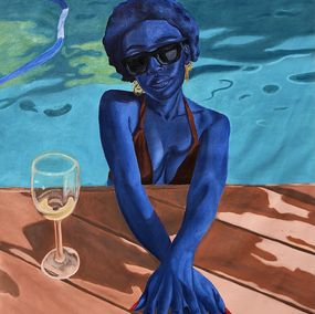 Peinture, Summer is Back - 21st Century, Contemporary, Figurative Portrait, Women Chilling, Jason Langa