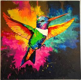 Pittura, Freedom's Flight: Vibrant Hummingbird Art, Emilio Rojas