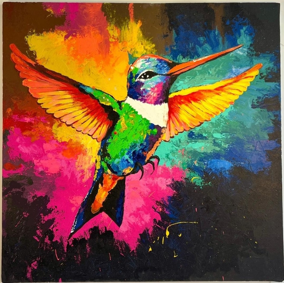 Emilio Rojas, Freedom's Flight: Vibrant Hummingbird Art Emilio Rojas, Freedom's Flight: Vibrant Hummingbird Art