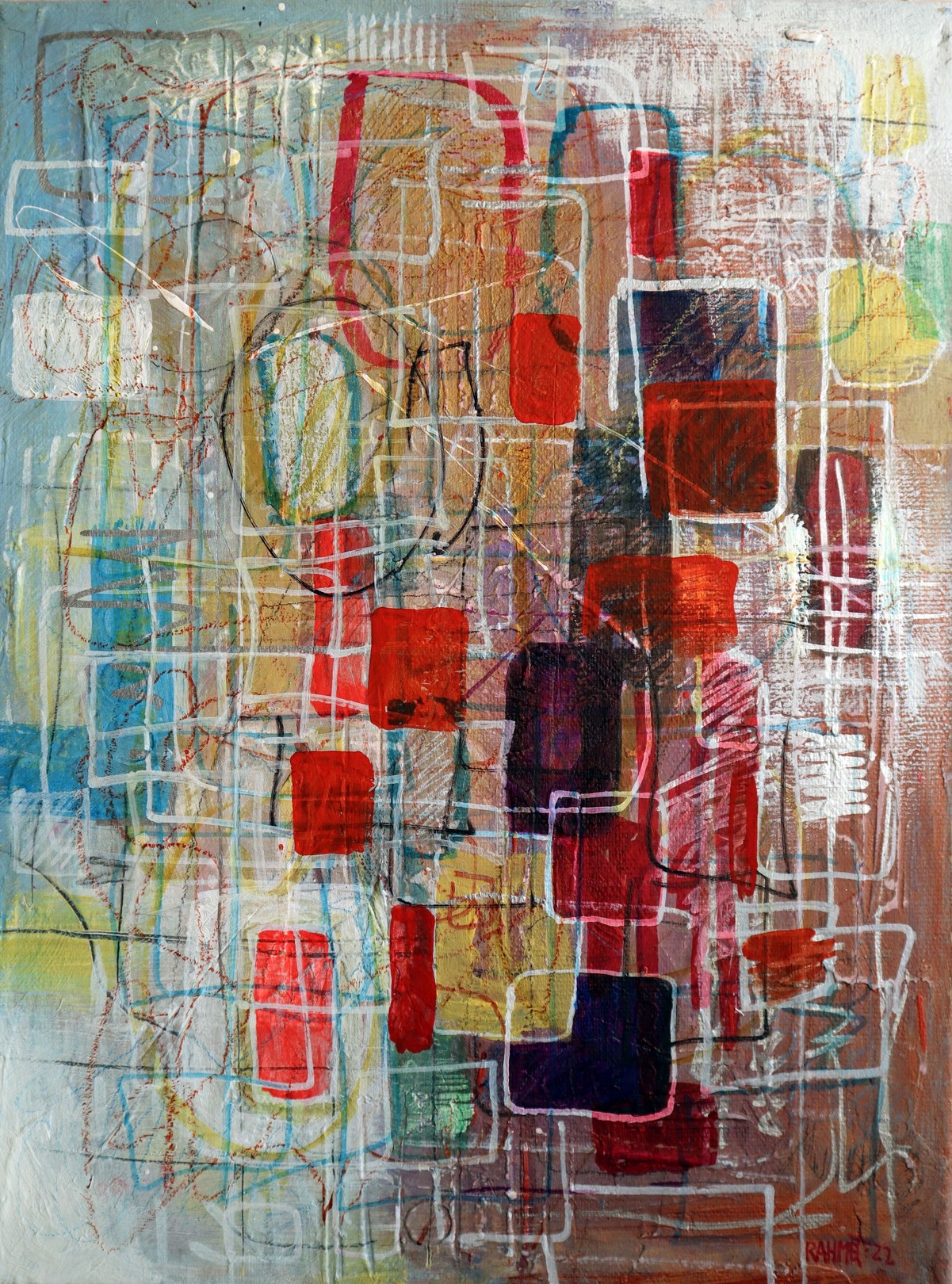 Rakhmet Redzhepov (Ramzi), City and Traffic. Abstract painting Rakhmet Redzhepov (Ramzi), City and Traffic. Abstract painting