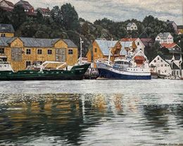 Painting, Yellow harbour, Nadezda Stupina