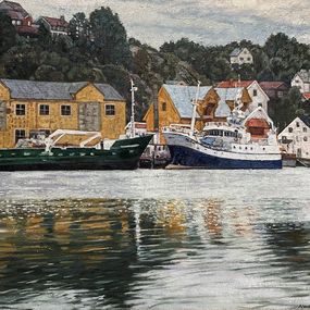 Painting, Yellow harbour, Nadezda Stupina