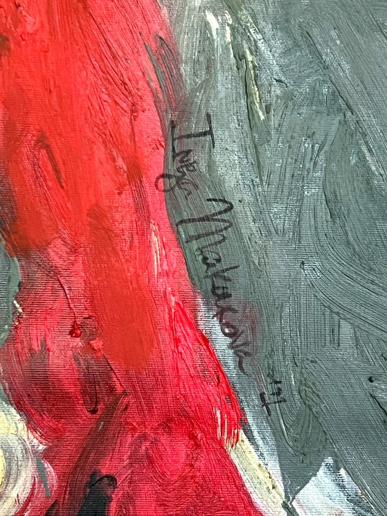 Inga Makarova, Red Hound, Painting on canvas