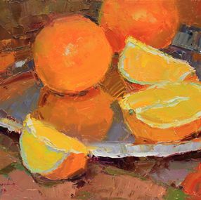 Gemälde, Oranges on brown, Alisa Onipchenko-Cherniakovska