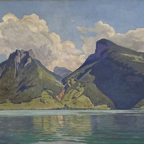 Gemälde, Paysage lacustre, Plinio Colombi