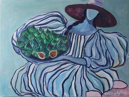 Painting, Blue Figs, Nina Urushadze