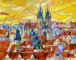 Painting, The Golden Dream Of Prague, Delyafruz Bagirova