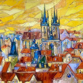 Painting, The Golden Dream Of Prague, Delyafruz Bagirova