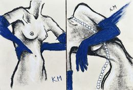 Painting, Diptych: Poise in Blue, Kristina Malashchenko