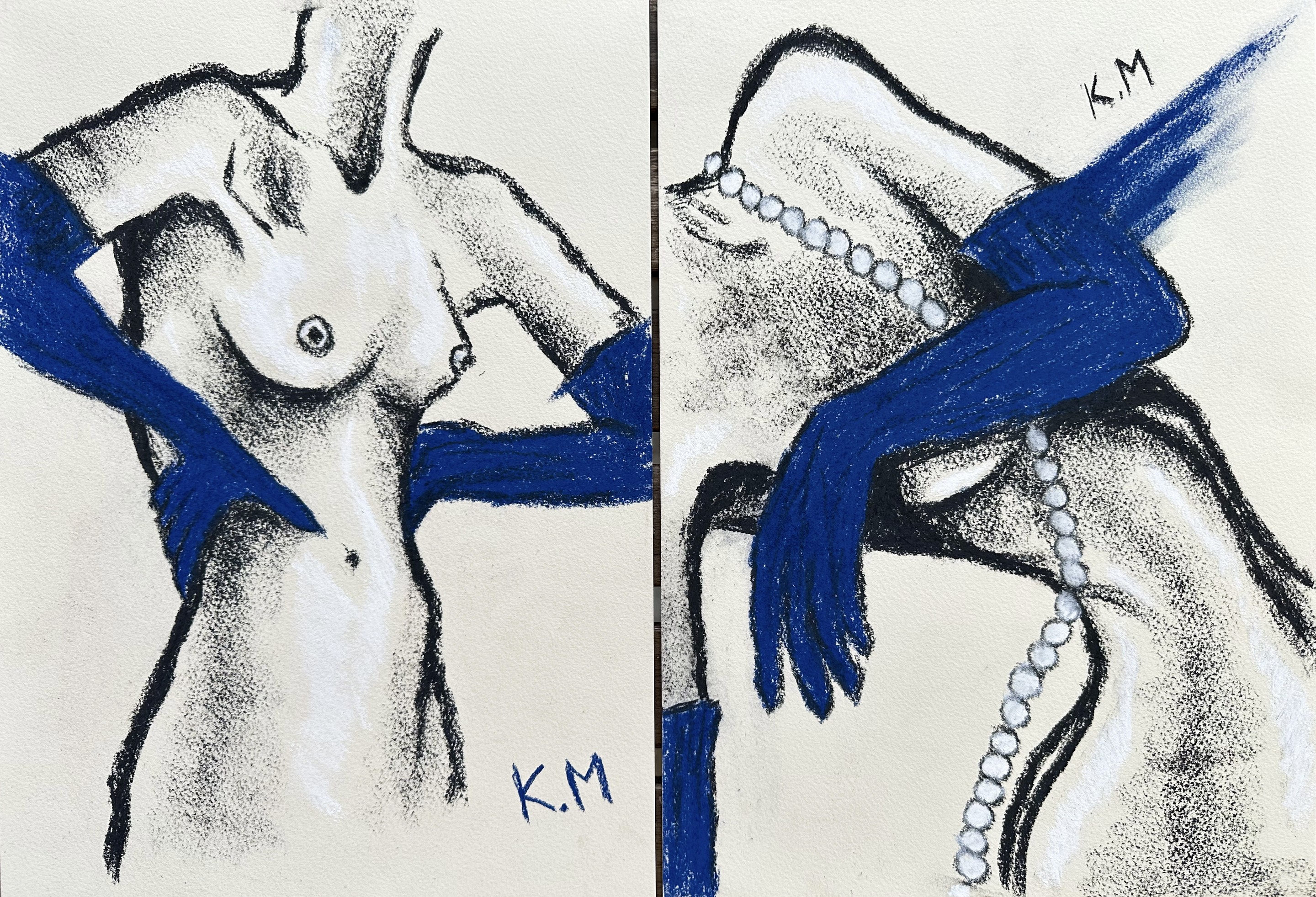 Kristina Mallen, Diptych: Poise in Blue Kristina Mallen, Diptych: Poise in Blue