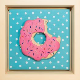 Peinture, Melon donut - Polka Dot Delight: 3D Donut Art for Sweet Tooths, Victo