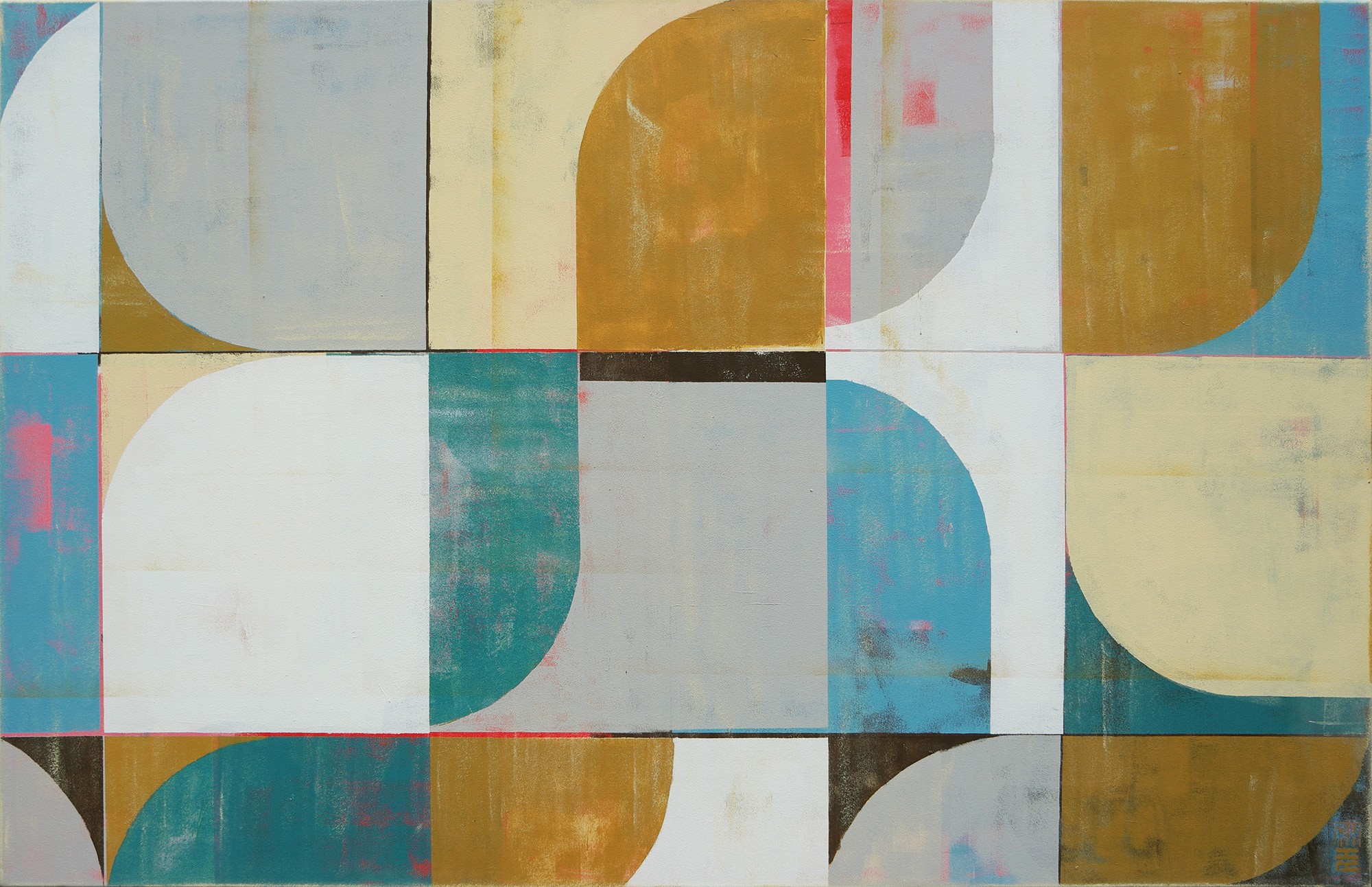 Ronald Hunter, Circle in Circle Blue & Camel Ronald Hunter, Circle in Circle Blue & Camel