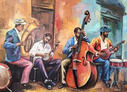 Painting, Street Jazz Band, Karine Harutyunyan