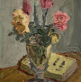 Painting, Bouquet et livre, Alexandre Rochat