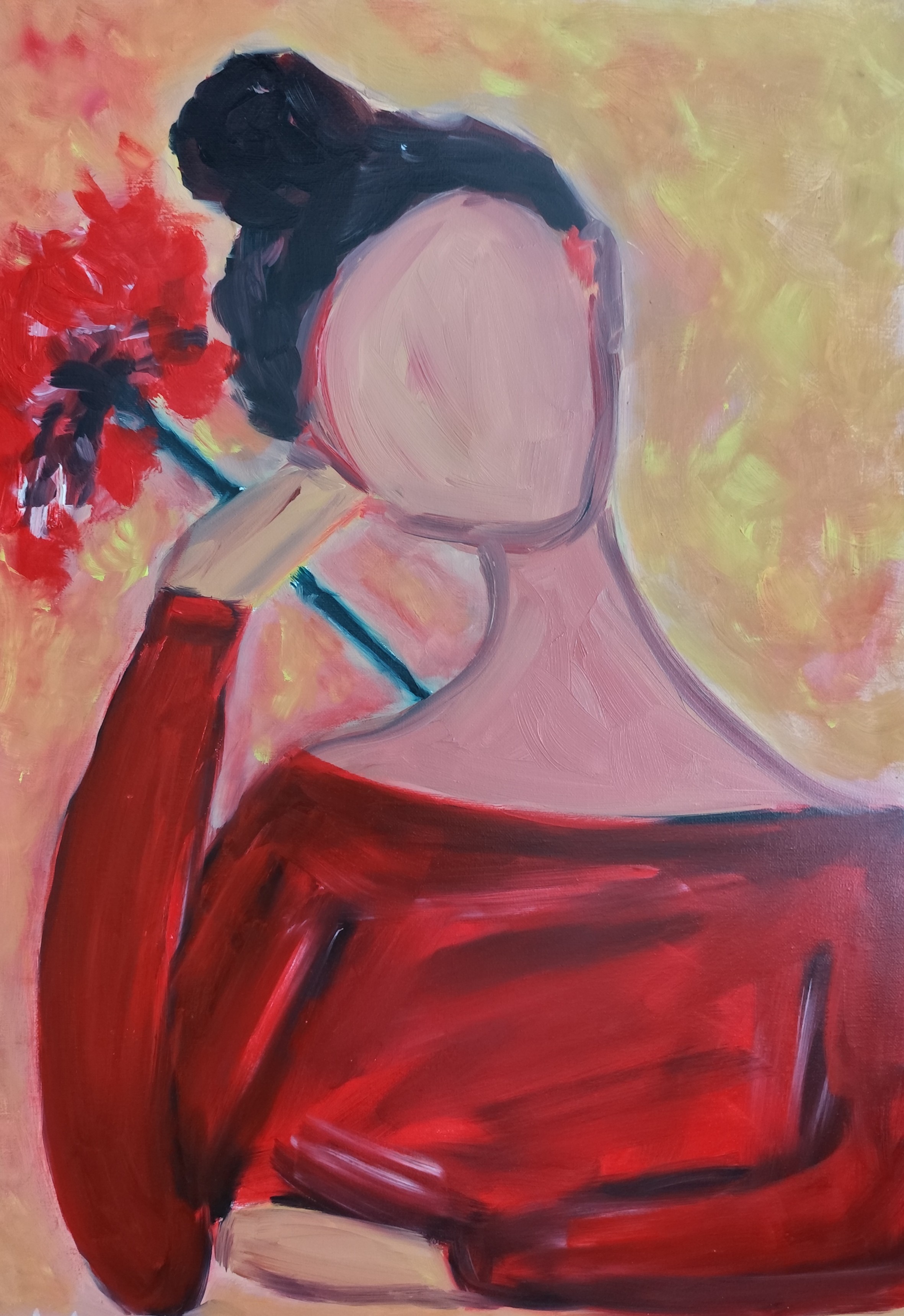 Natalya Mougenot, Woman with a red flower Natalya Mougenot, Woman with a red flower