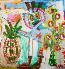 Painting, X-mas Cactus, Krax