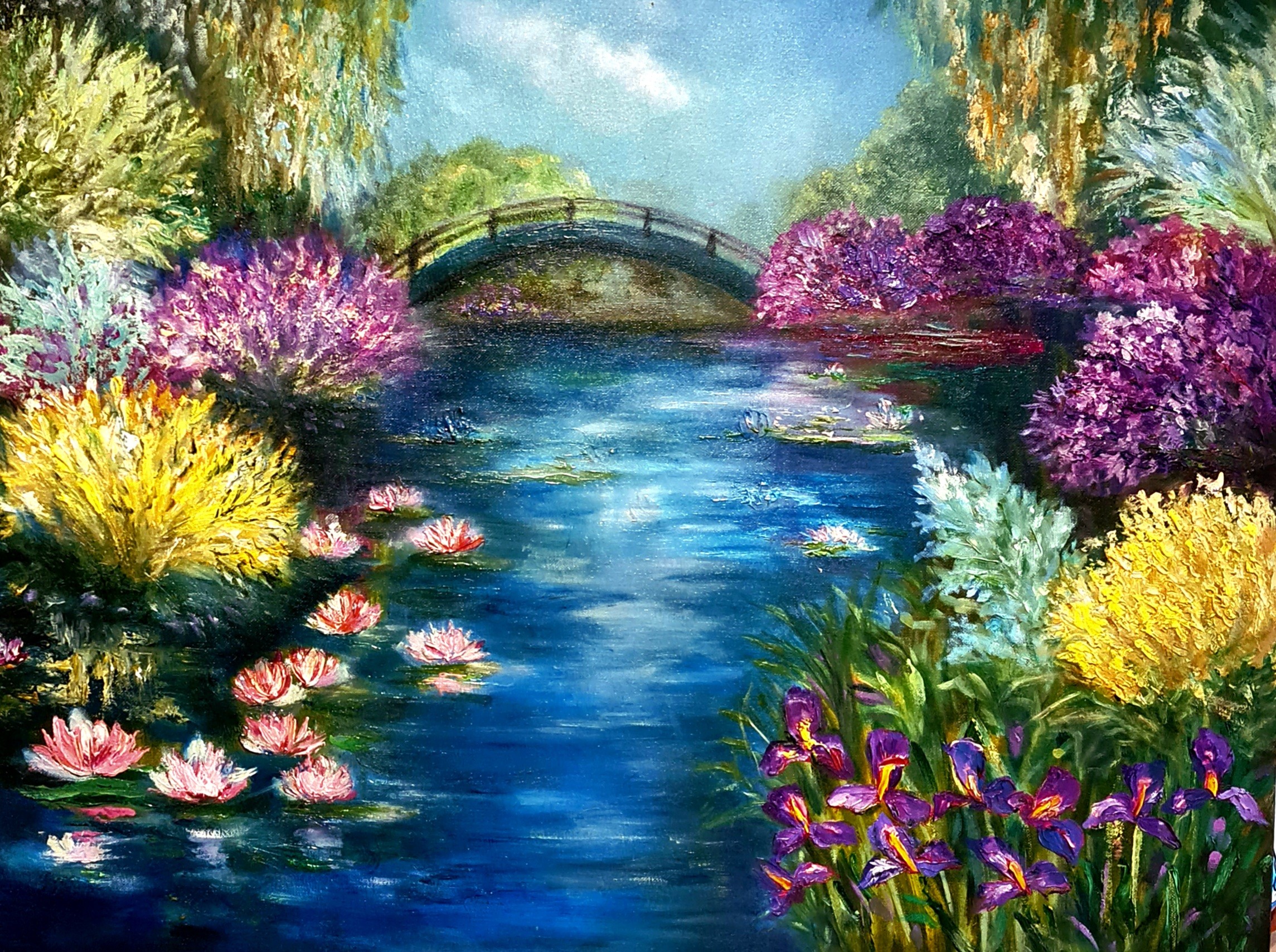 Lilya Volskaya, Paradise Pond. An oil landscape in the style of the Nayiv Lilya Volskaya, Paradise Pond. An oil landscape in the style of the Nayiv