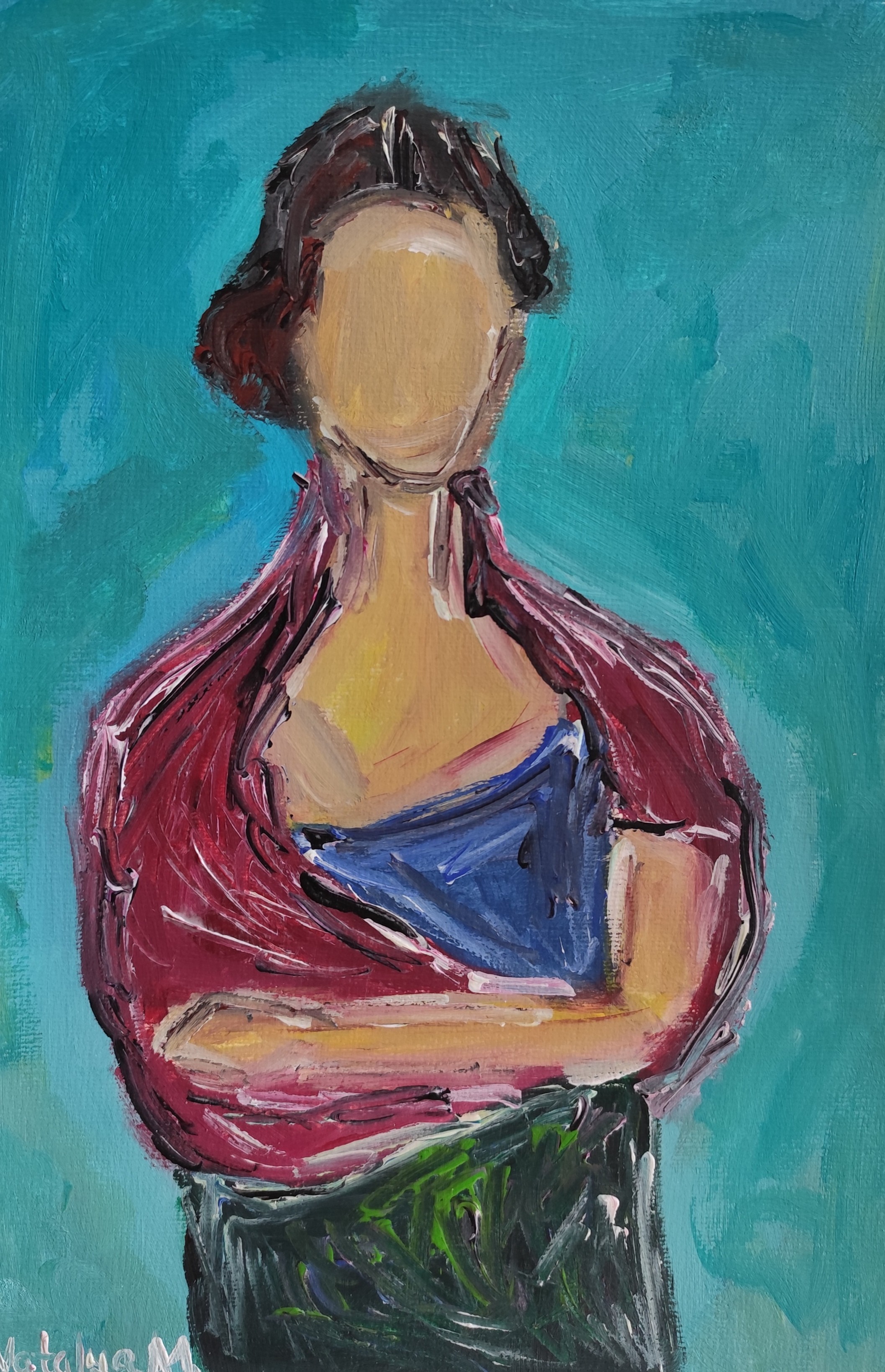 Natalya Mougenot, Woman wearing a red shawl Natalya Mougenot, Woman wearing a red shawl
