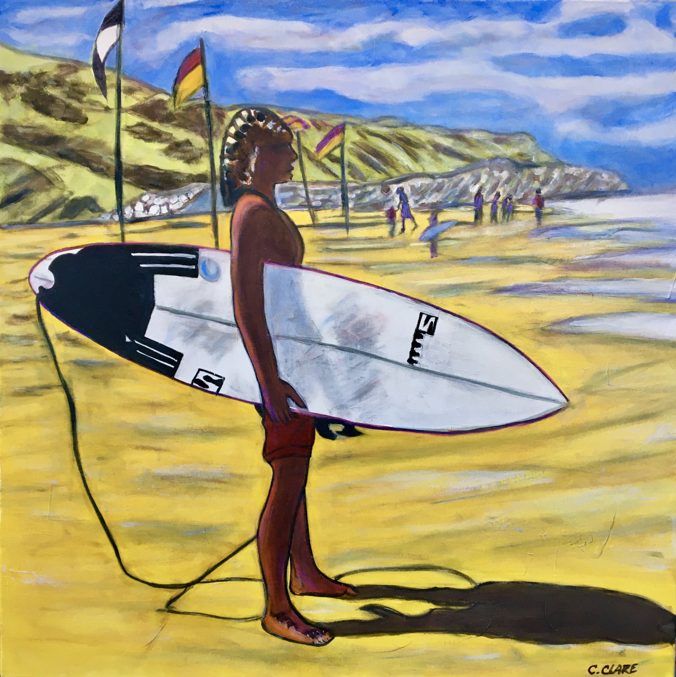 Catherine Clare, Surfer on Marbella beach Catherine Clare, Surfer on Marbella beach
