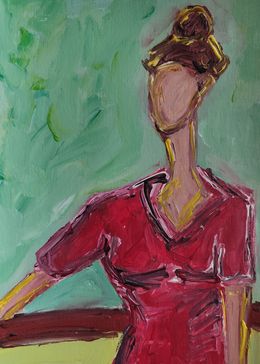 Painting, Woman in a red dress, Natalya Mougenot
