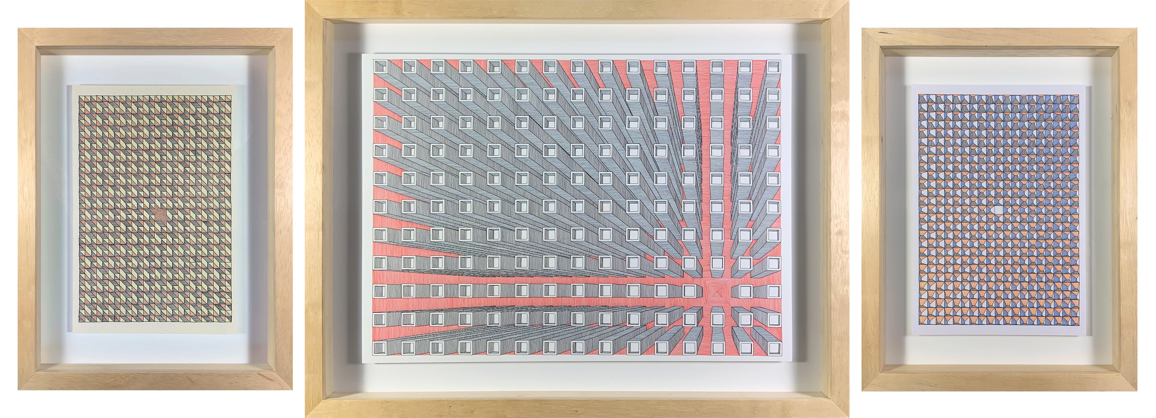 Rodrigo Spinel, Bloques, Cubos Huecos, Picos Intercalados 2. Framed Rodrigo Spinel, Bloques, Cubos Huecos, Picos Intercalados 2. Framed