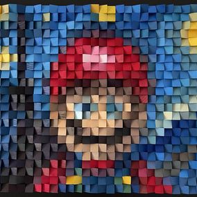 Gemälde, Super Mario & Starry Night 1 of 2, Nami Oz