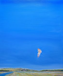 Gemälde, Blue Sky White Owl, Gill Bustamante