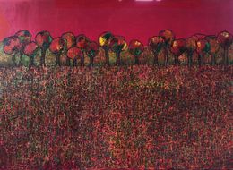 Peinture, La Gloire des Arbres Dans Leurs Racines Croisées Embrace le Ciel, Daisy Abi Jaber