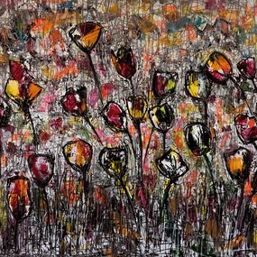 Gemälde, Des Fleurs, des Figures des Identités Perdues s'éparpillent libres, Daisy Abi Jaber