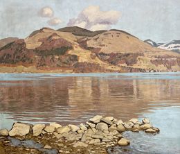 Painting, Paysage rocheux, Plinio Colombi