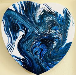 Painting, Blue Heart, Monica Tangen