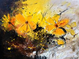 Painting, Yellow still life, Pol Ledent