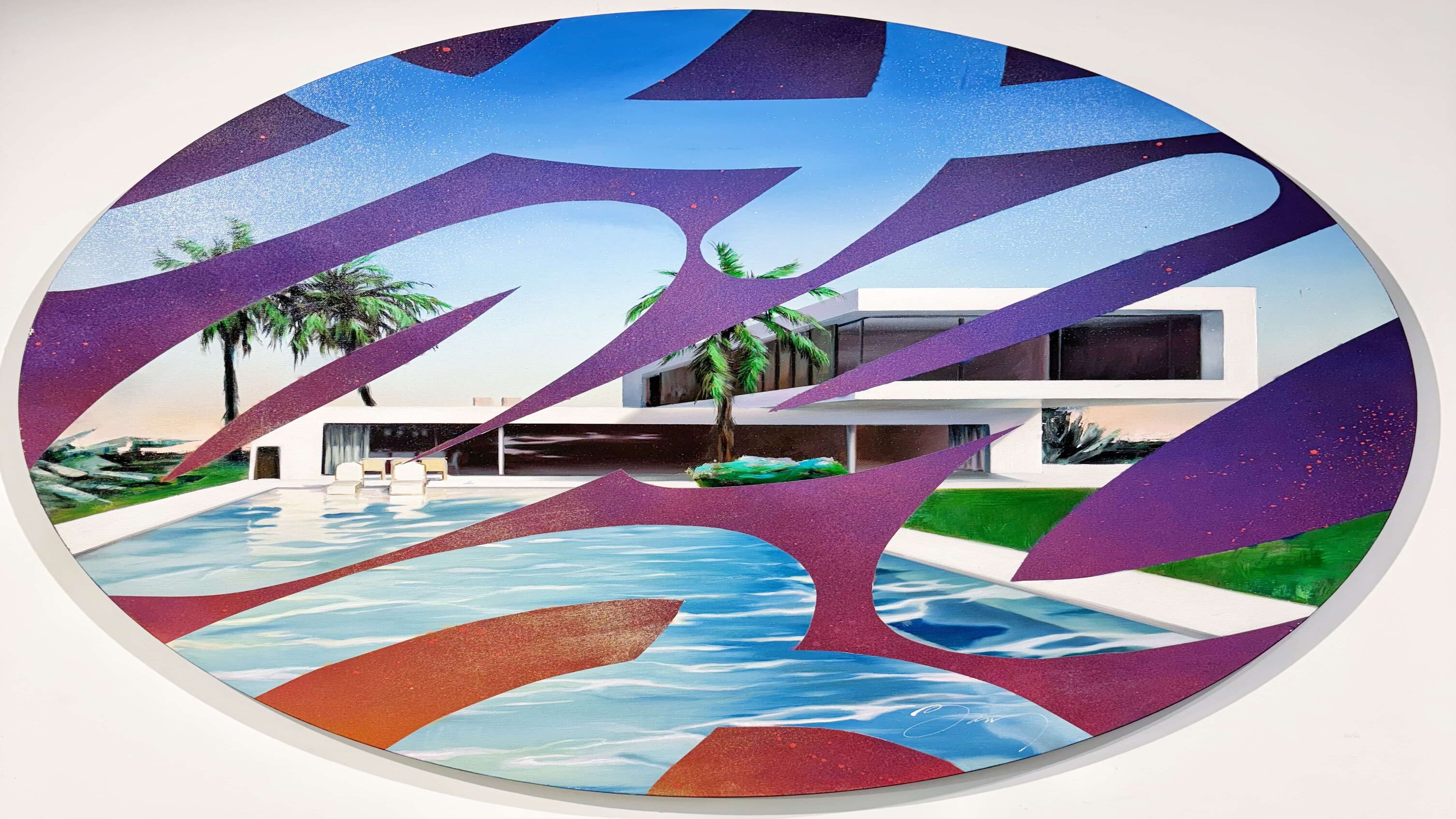 Damien Bassez, Architect and swiming pool on tondo Damien Bassez, Architect and swiming pool on tondo
