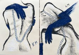 Zeichnungen, Diptych: Blue Touches, Kristina Mallen