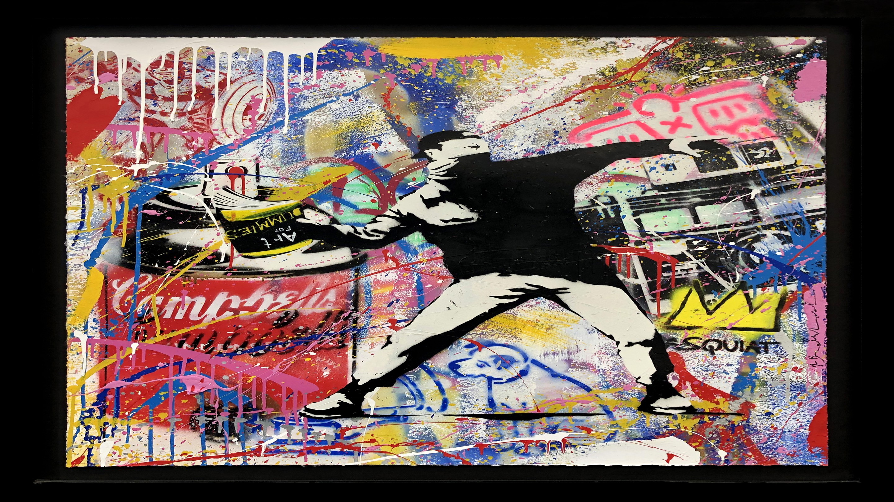 Mr Brainwash, Banksy Thrower (Tribute to Banksy) Mr Brainwash, Banksy Thrower (Tribute to Banksy)