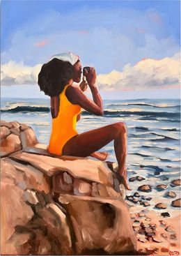 Peinture, Girl on the rocks, Ger Da